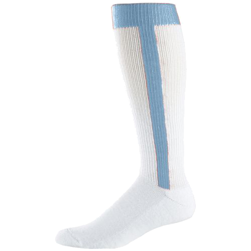 Baseball Stirrup Socks White/Light Blue