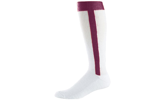 Baseball Stirrup Socks White/Maroon