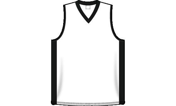 V-Neck Dryflex White and Black Basketball Jersey