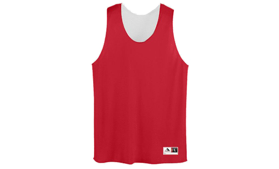 Red and White Tricot Mesh Reversible Tank
