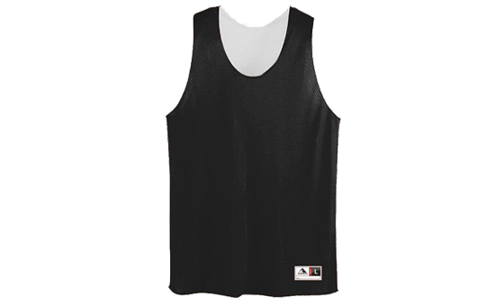 Black and White Tricot Mesh Reversible Tank