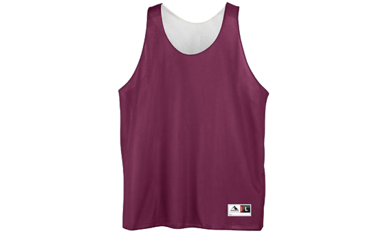 Maroon and White Reversible Mini Mesh League Tank