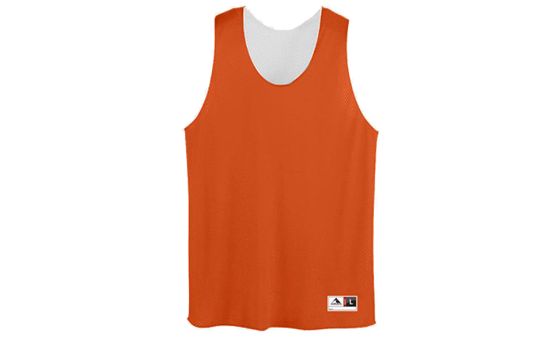 Orange and White Tricot Mesh Reversible Tank