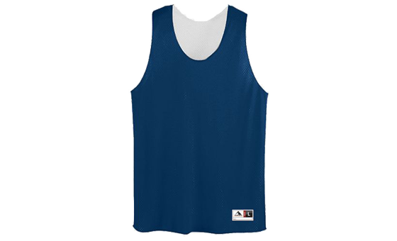 Navy and White Tricot Mesh Reversible Tank