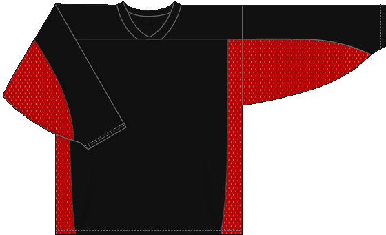 League Series Knit Jersey with Dura Star Mesh in Black/Red