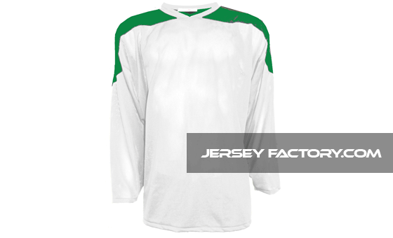 Polyknit League Series Jersey in White/Green